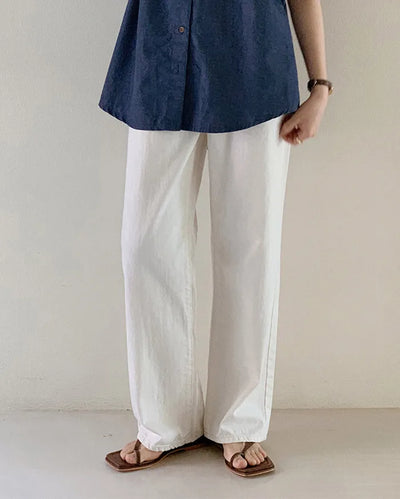 (basic/long) Summer wide white pants - 4 sizes