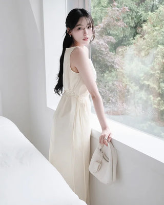 [2 colors] Cross Long Dress