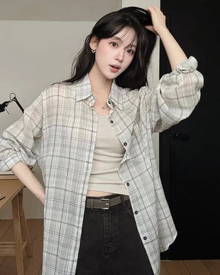 [2 colors] Check shirt