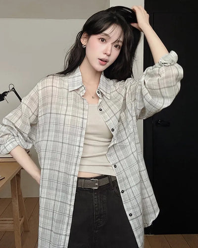 [2 colors] Check shirt