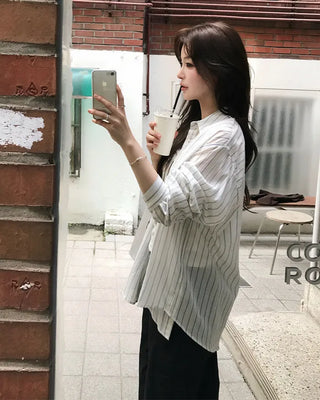 [3 colors] Striped shirt