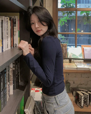 Wide Neck Soft T-Shirt with Built-in Bra