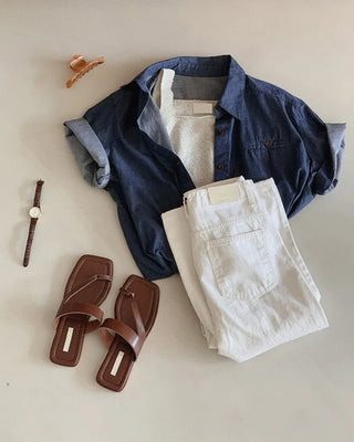 (basic/long) Summer wide white pants - 4 sizes