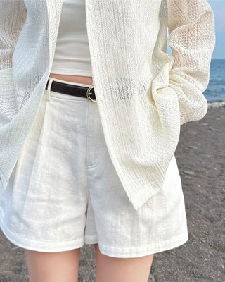 Summer perforated knit jacket