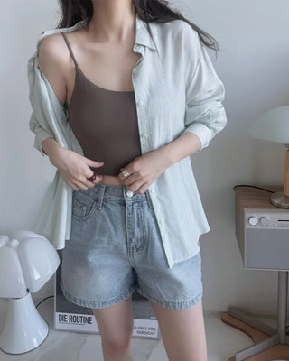 Textured striped shirt