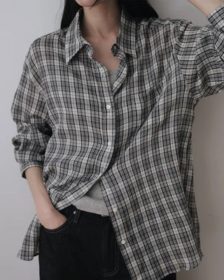 [3 colors] Cool Summer Check Shirt