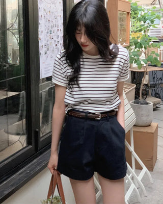 Striped Border Half Knit - 3 colors