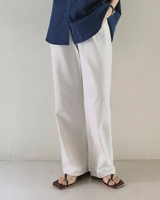 (basic/long) Summer wide white pants - 4 sizes