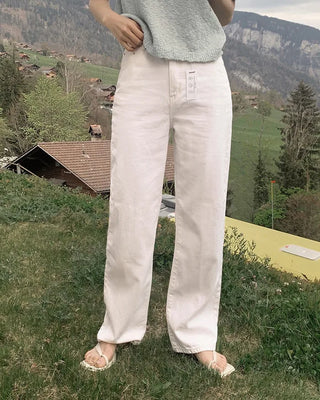 (basic/long) Summer wide white pants - 4 sizes