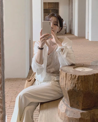 [6 colors] Fly Summer Button-Down Linen Shirt