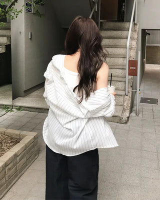 [3 colors] Striped shirt