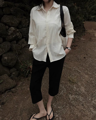 Pleated wrinkle shirt