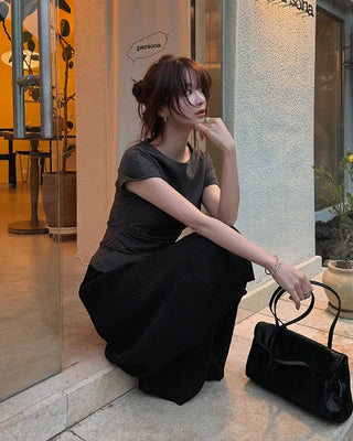 Wrap Drape Pintuck T-Shirt