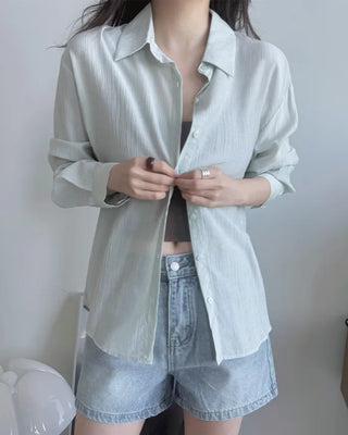Textured striped shirt