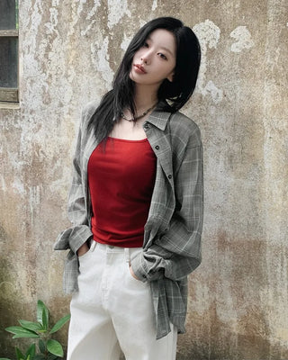 [2 colors] Check shirt