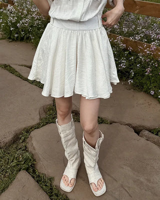 Double-breasted flared shirt dress