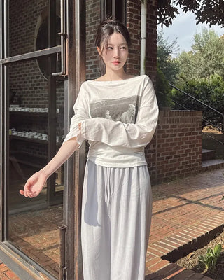 [3 colors] Natural Fit Linen Banding Pants