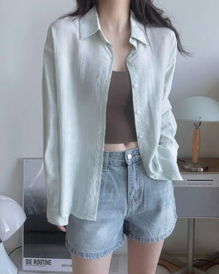 Textured striped shirt