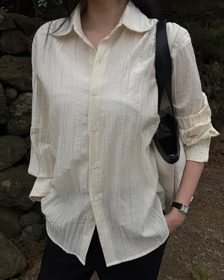 Pleated wrinkle shirt
