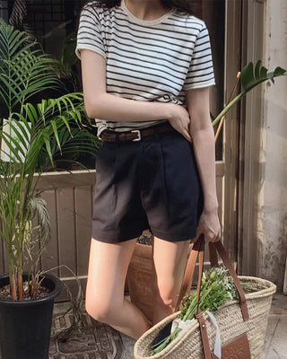 Striped Border Half Knit - 3 colors