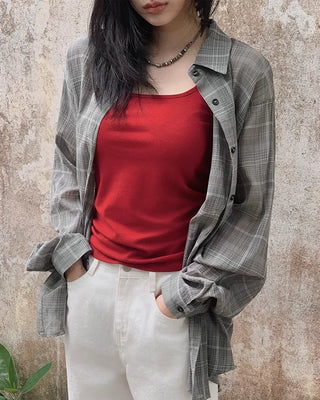[2 colors] Check shirt