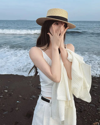 Summer perforated knit jacket