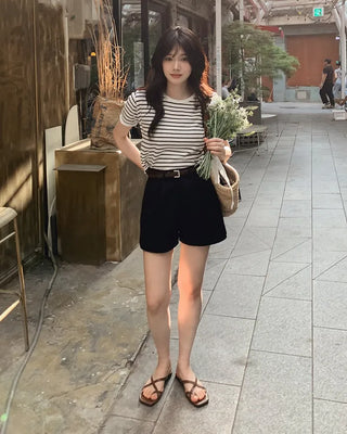 Striped Border Half Knit - 3 colors