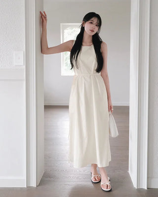 [2 colors] Cross Long Dress