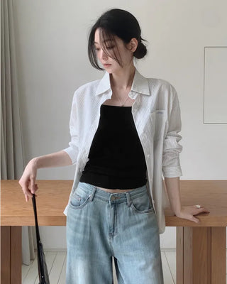 [2 colors] Striped shirt