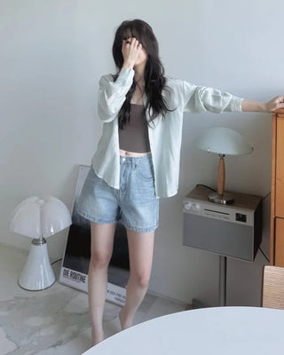 Textured striped shirt