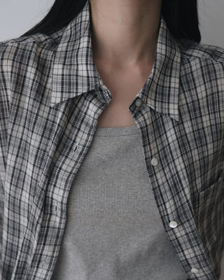 [3 colors] Cool Summer Check Shirt