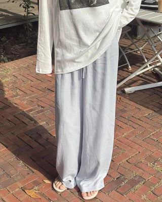 [3 colors] Natural Fit Linen Banding Pants
