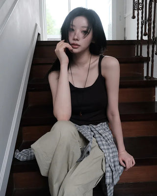 [4 colors] Cargo pants with elastic waistband