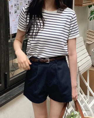 Striped Border Half Knit - 3 colors