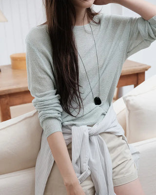 [5 colors] Boat neck knit