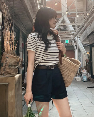 Striped Border Half Knit - 3 colors