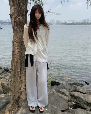 [3 colors] Natural Fit Linen Banding Pants