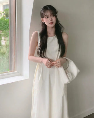 [2 colors] Cross Long Dress