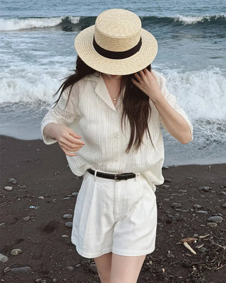 Summer perforated knit jacket