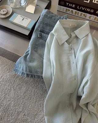 Textured striped shirt