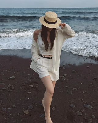 Summer perforated knit jacket