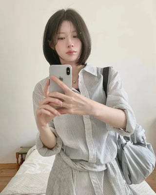 [3 colors] Striped shirt