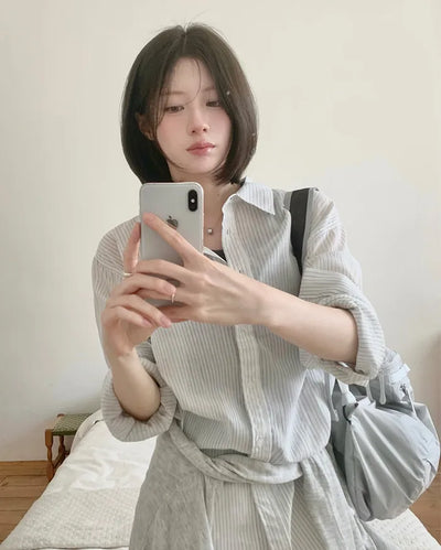 [3 colors] Striped shirt