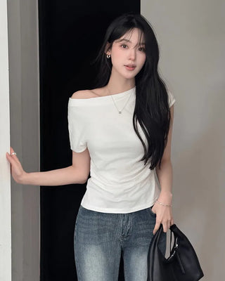 Wrap Drape Pintuck T-Shirt