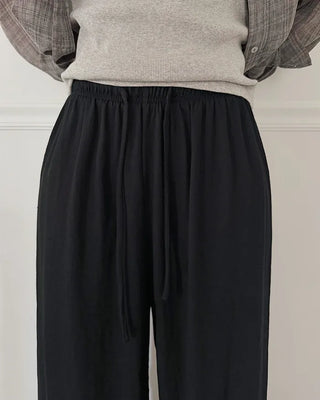 [3 colors] Natural Fit Linen Banding Pants
