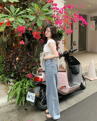 [Length selectable] Vintage Wash Denim Pants