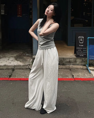 Light-fit elastic waist pants