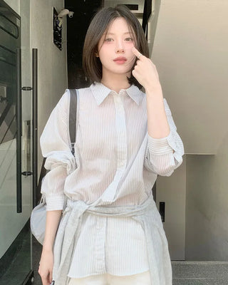 [3 colors] Striped shirt