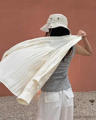 Pleated wrinkle shirt