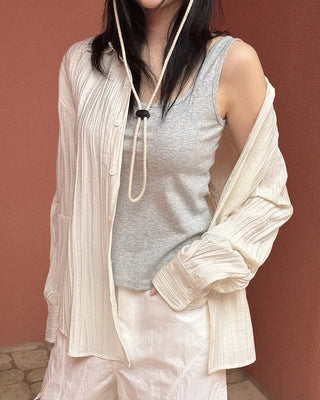 Pleated wrinkle shirt